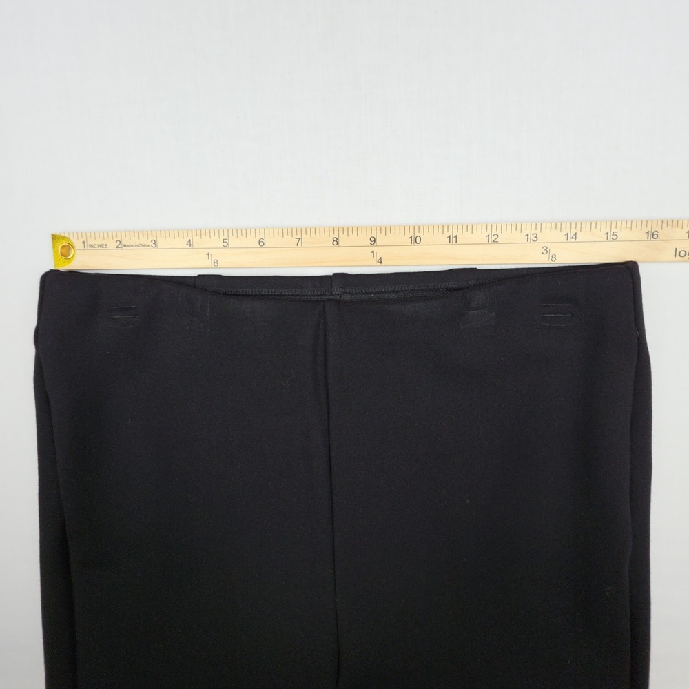 Chico's Black Feather Trim Ankle Pants Women Size 1R 8R Stretch Rayon Nylon - Picture 5 of 8